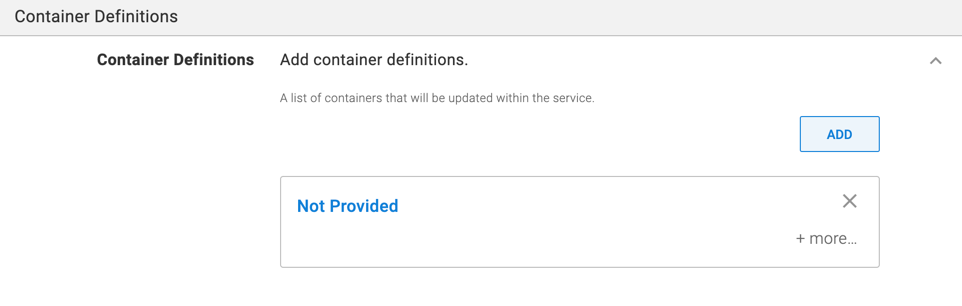 Update ECS Step Container Definitions Section