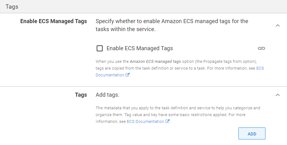 ECS Step Tags
